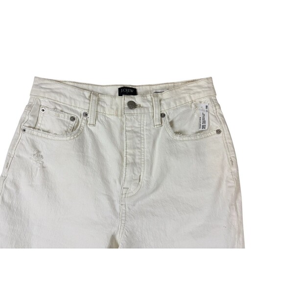 J. Crew Premium Edition High Rise Straight Jeans Women's Sz 26 White Button Fly - Picture 3 of 13